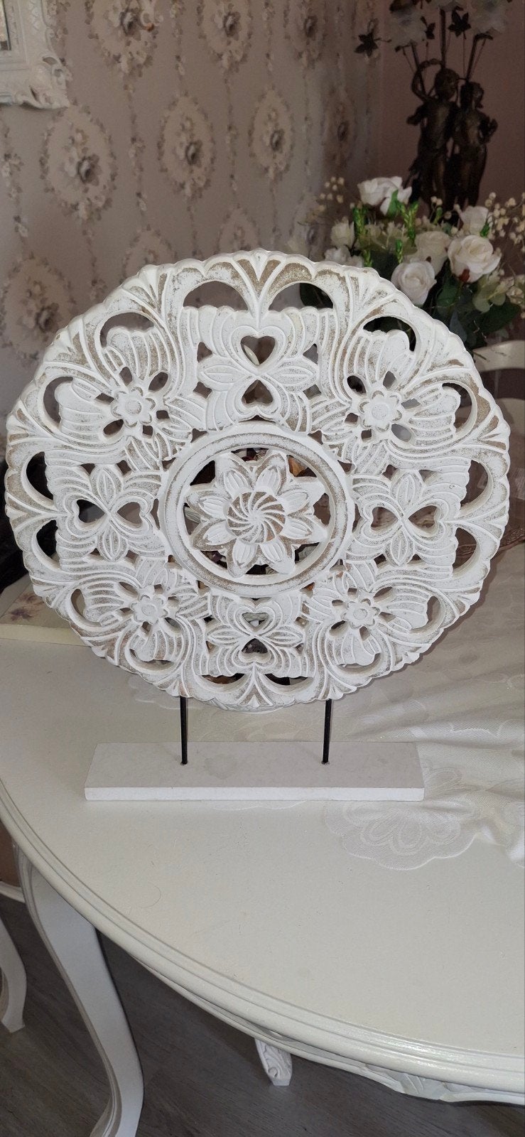 Mandala raamornament - Decoratie voor het raam, Huis en Inrichting, Hout, Ophalen of Verzenden, Wit, Oosters