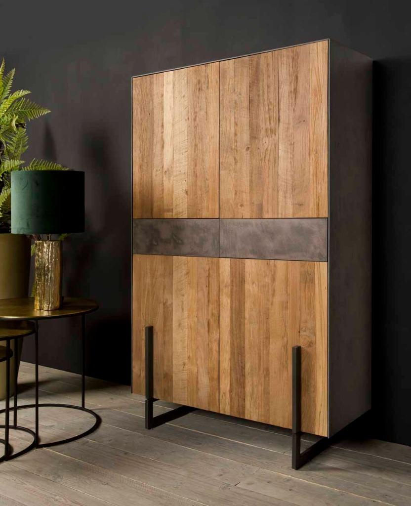 *ACTIE 41% KORTING* Opbergkast Ora 112 cm €2269, NU €1338,71, Met deur(en), Teakhout, 150 tot 200 cm, 25 tot 50 cm