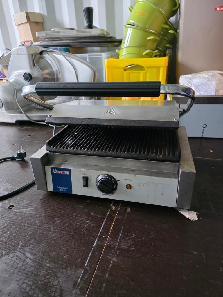Hendi Panini Contactgrill - Geribbeld, Ophalen