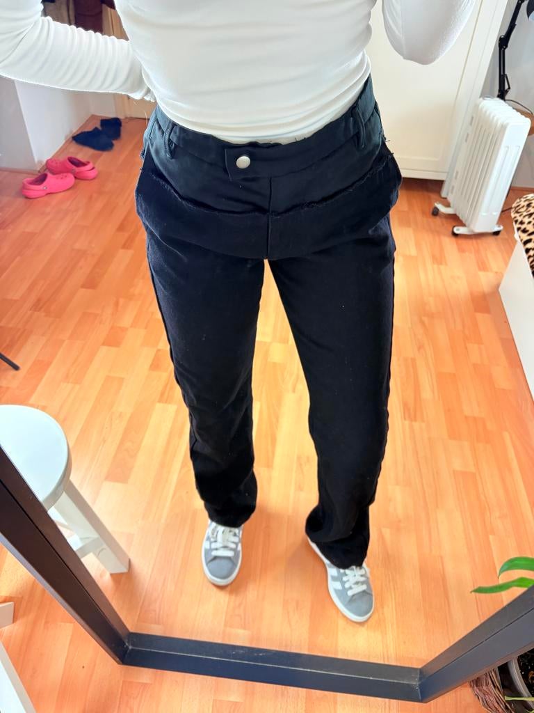Rabens Saloner Zwarte Broek Denim & Silk - Maat M, Maat 38/40 (M), Zwart, Ophalen of Verzenden, Zo goed als nieuw