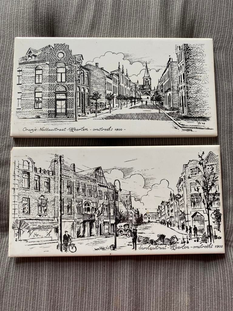 Tegeltjes Heerlen 1900, Verzamelen, Foto's en Prenten, Ophalen of Verzenden, Voor 1940, Zo goed als nieuw