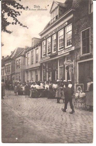 SLUIS HOTEL HOF van Brussel 1910 nr Frankrijk  nr 001, Verzenden, Voor 1920, Gelopen, Zeeland