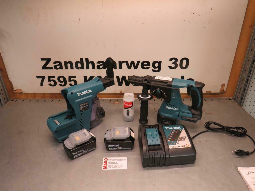 Makita DHR243 18V SDS-plus combihamer met afzuiging accus, Ophalen of Verzenden, Nieuw