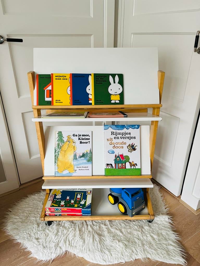 Vintage kinderboekenrek boekenkast Schilte boekenrek, Ophalen, Gebruikt