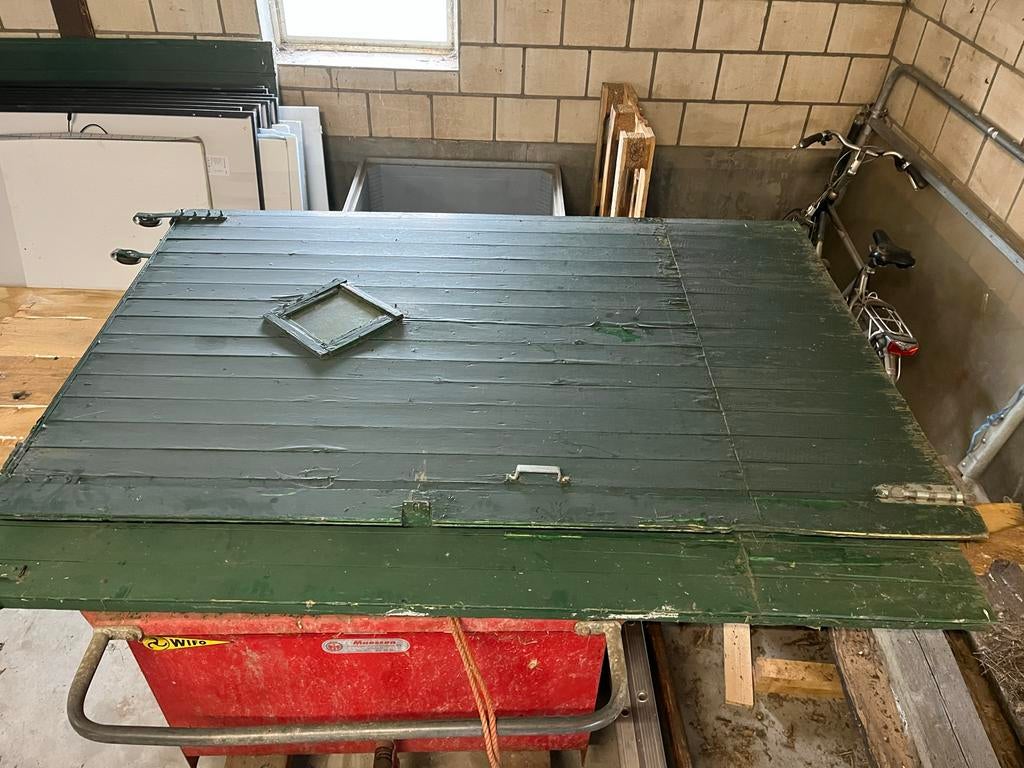 Houten staldeuren - Gebruikt, Ophalen, Gebruikt, 120 cm of meer, Garagedeur