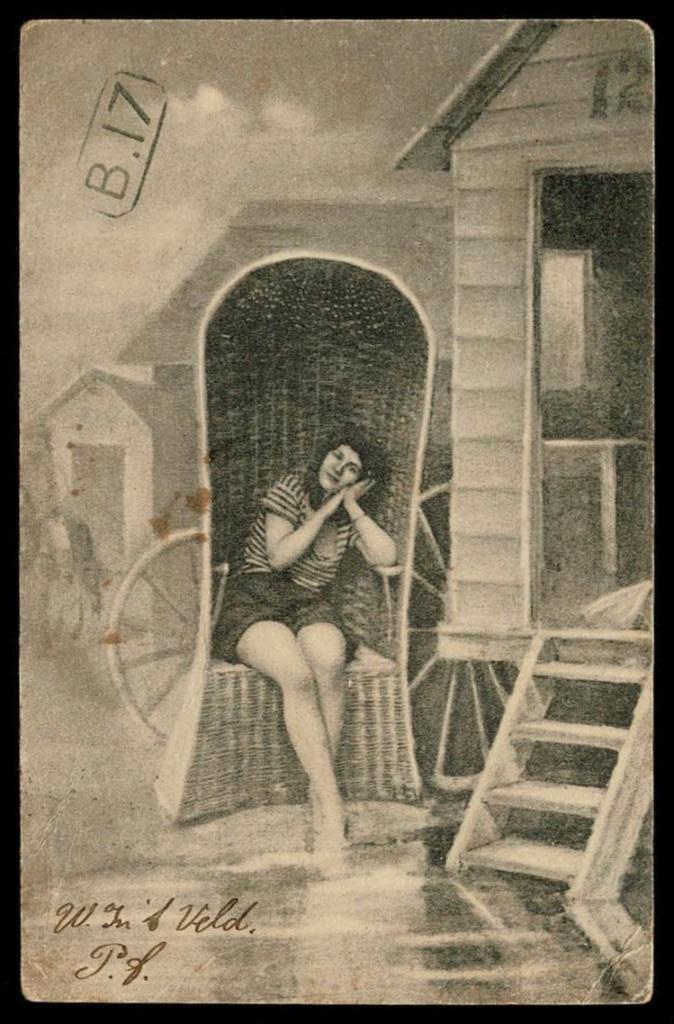 Geïllustreerde briefkaart : Strand - Pinda -  23.9.1902, Ophalen of Verzenden, Voor 1920, Gelopen, Zuid-Holland