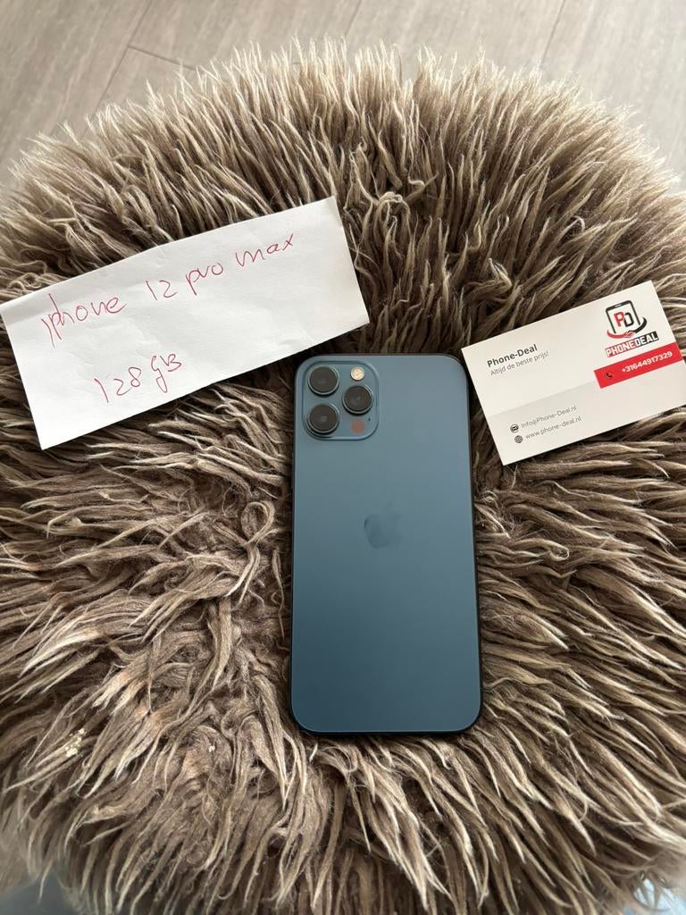 iPhone 12 pro max 128 gb Factuur + Garantie, Telecommunicatie, Mobiele telefoons | Apple iPhone, Apple, Zwart, Zo goed als nieuw