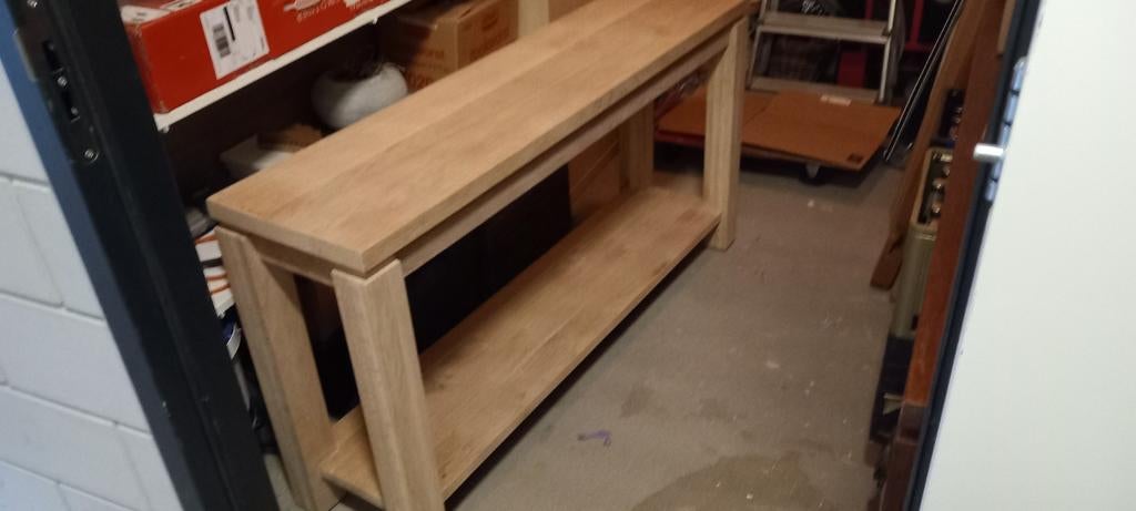 Sidetable  130x32  hoog 74 cm, Ophalen of Verzenden, 25 tot 50 cm, Rechthoekig