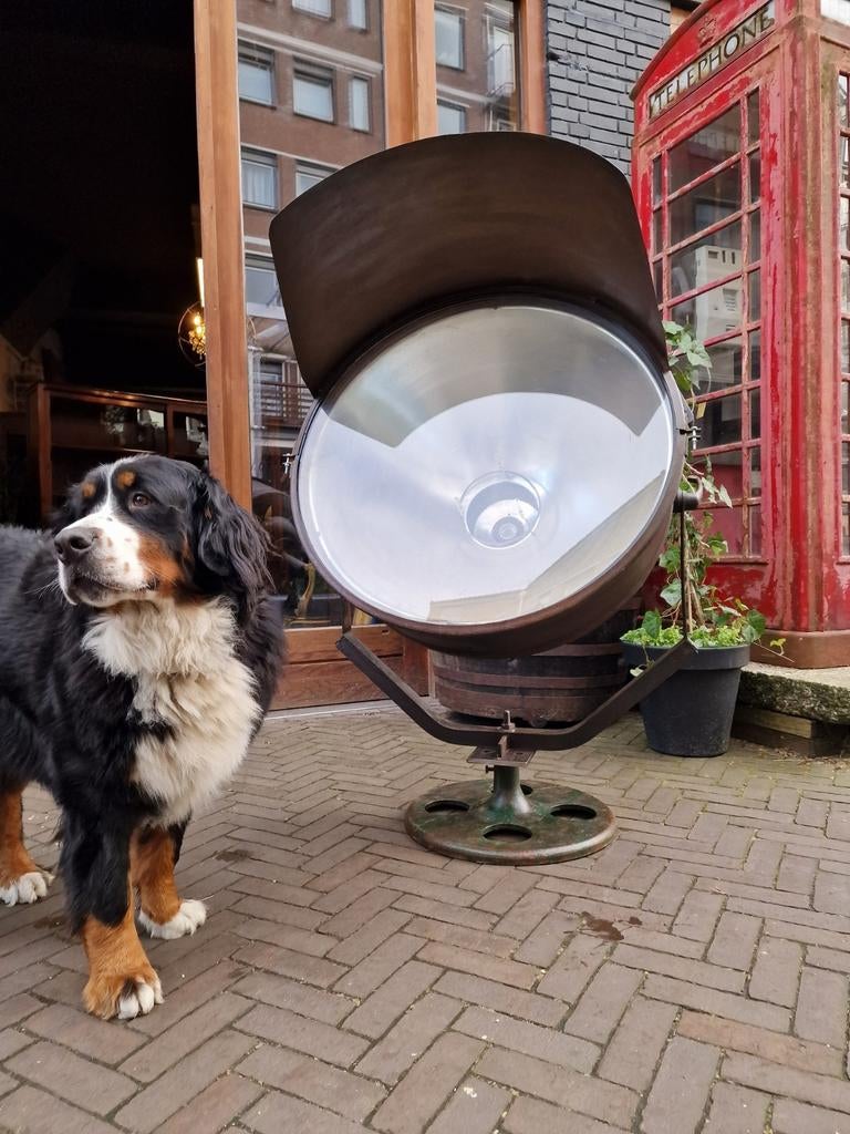 Spotlicht | Zoeklicht | theaterlamp | landingsbaanlamp XXXXL, Gebruikt, Metaal of Aluminium, Vloerspot of Grondspot, Ophalen of Verzenden