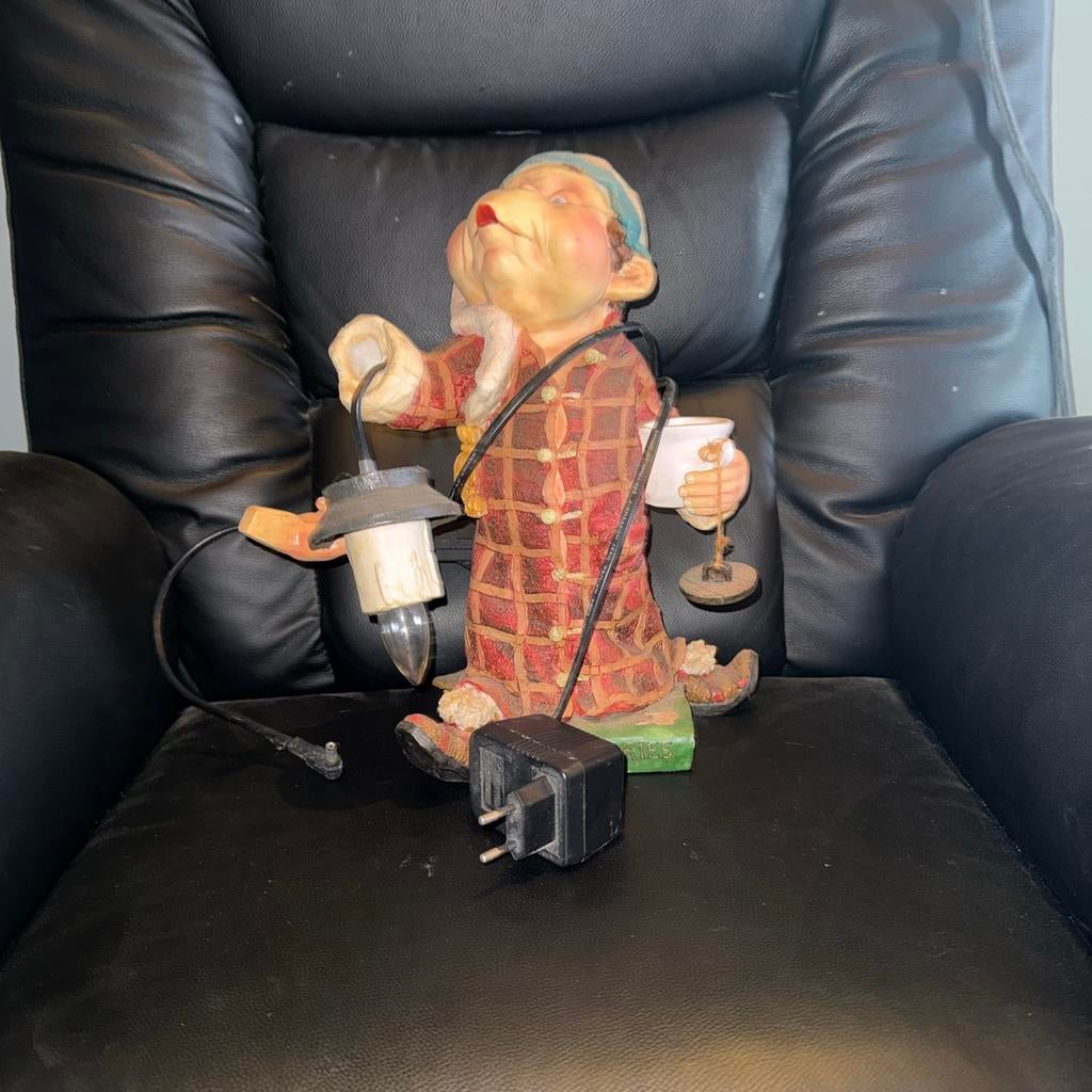 Vintage verzamelaarslamp - Kabouter met lantaarn, Ophalen of Verzenden