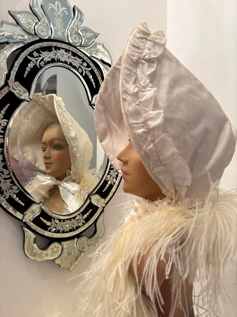 Oude vintage bonnet victoriaans theater, Antiek en Kunst, Antiek | Kleding en Accessoires, Ophalen of Verzenden