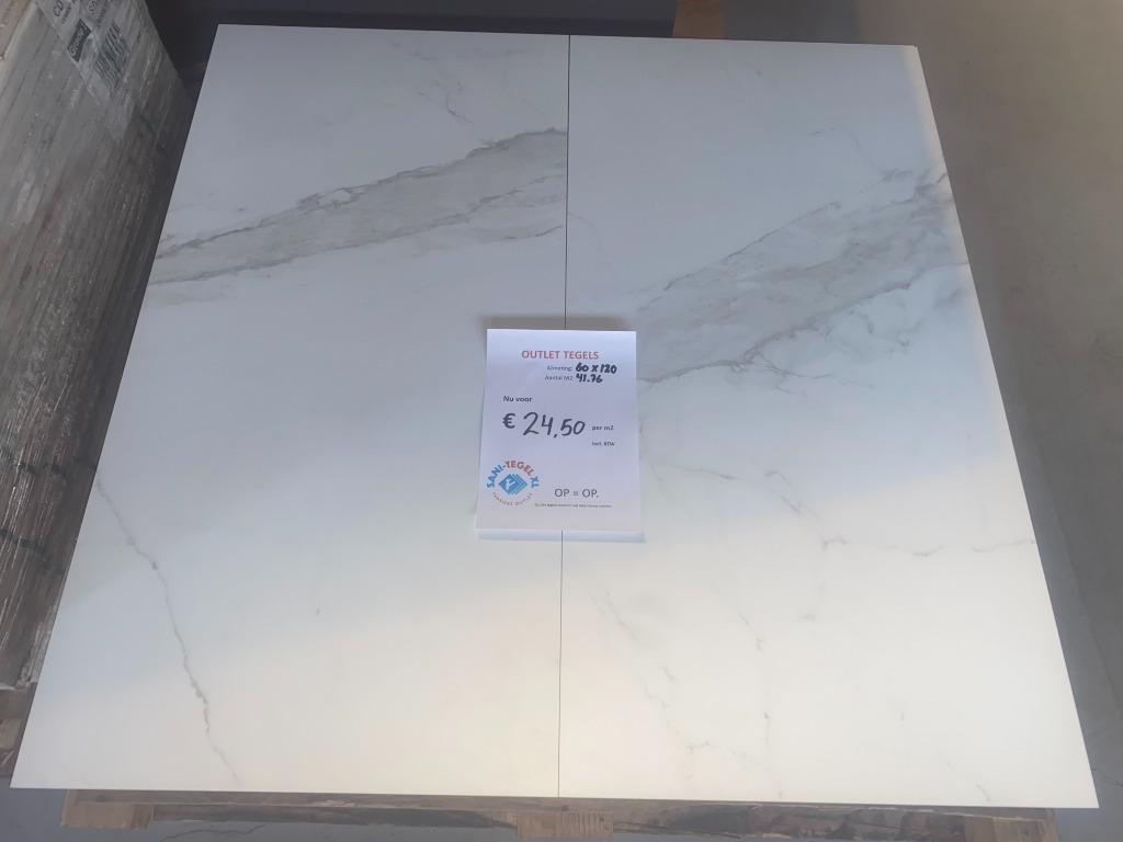 Outlet tegels: wand - vloertegel Statuario wit marmer 60x120, Doe-het-zelf en Verbouw, Tegels, Ophalen, 60 cm of meer, 60 cm of meer