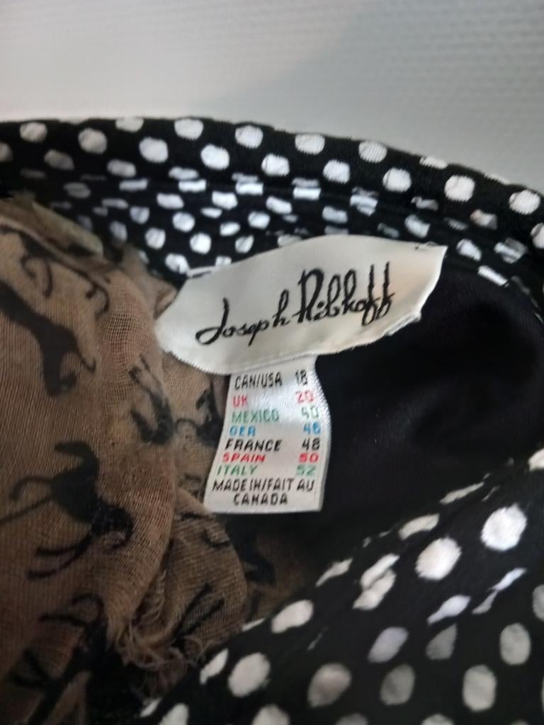 Joseph ribkoff zwart/stippen 46/48, Kleding | Dames, Jurken, Zwart, Maat 46/48 (XL) of groter, Joseph Ribkoff, Ophalen of Verzenden