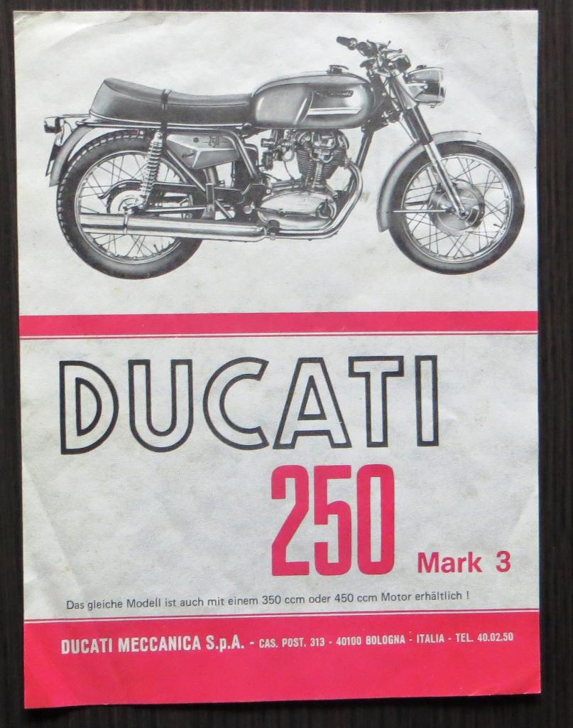 Folder Ducati 250 Mark III (Duits) - circa 1965, Motoren, Handleidingen en Instructieboekjes, Ducati, Verzenden