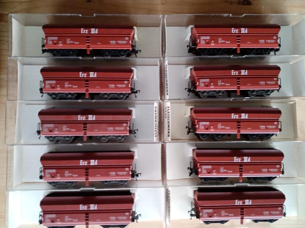 10 x 4 assige zelflosser DB Fleischmann in OVP, Hobby en Vrije tijd, Wagon, Ophalen of Verzenden, Zo goed als nieuw, Fleischmann