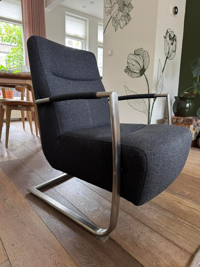 Fauteuil Xooon grijs, Ophalen, 75 tot 100 cm, Zo goed als nieuw, Stof