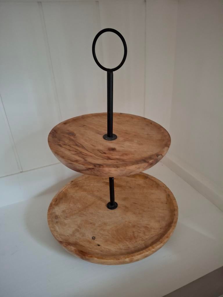 Houten etagère - Diameter 20-24 cm, Ophalen of Verzenden, Gebruikt