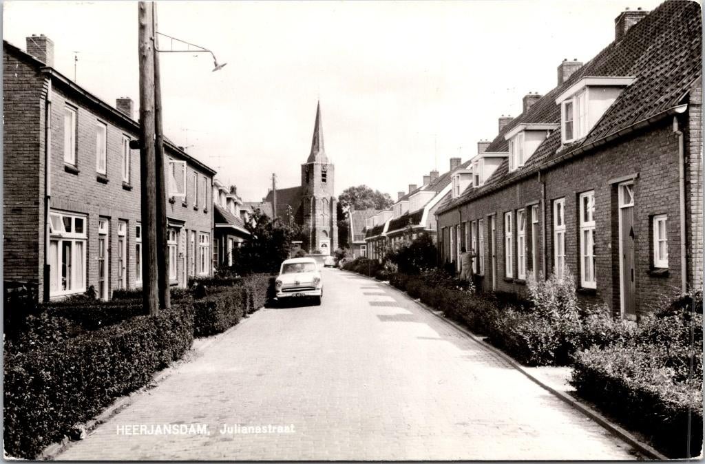 Heerjansdam - Julianastraat, Verzenden, 1940 tot 1960, Ongelopen, Zuid-Holland