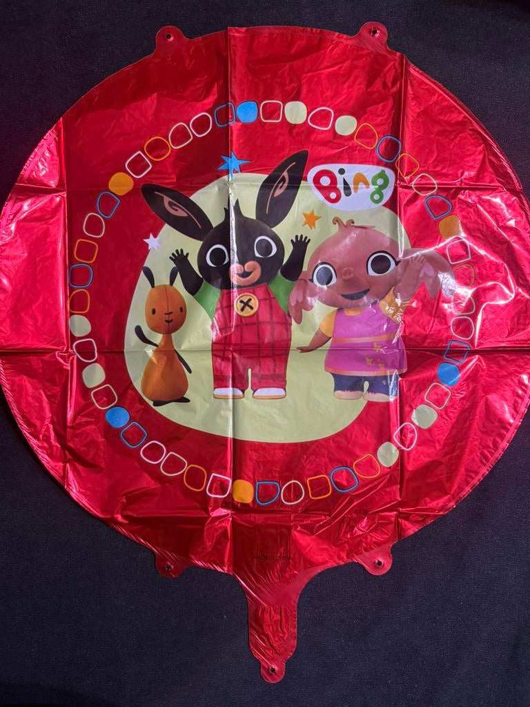 Bing het konijn folie ballon rond rood 45cm, Hobby en Vrije tijd, Feestartikelen, Verzenden, Nieuw, Versiering, Verjaardag