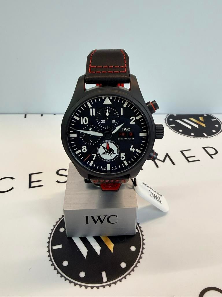 IWC Pilot Chronograph 45mm “Tophatters” IW389108 Nieuw, Overige materialen, Leer, Polshorloge, Nieuw