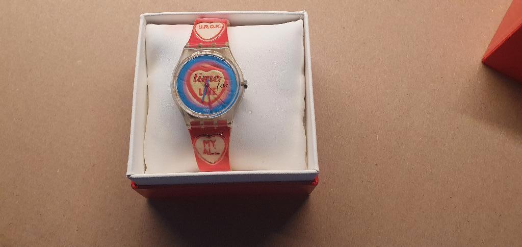Vintage Valentine Alfex horloge Time for Love, Overige merken, Verzenden, Polshorloge, Kunststof