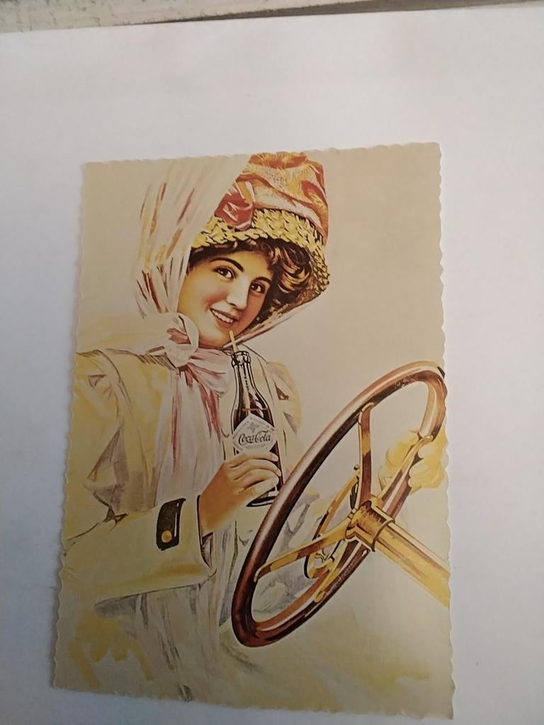 COCA COLA  ILLUSTRATIE  UIT 1909. DAME ACHTER STUUR, Ophalen of Verzenden, Voor 1920