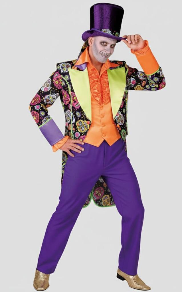 Day of the dead Slipjas Maat S = 48*, Kleding | Heren, Carnavalskleding en Feestkleding, Carnaval, Maat 48/50 (M), Nieuw, Ophalen of Verzenden