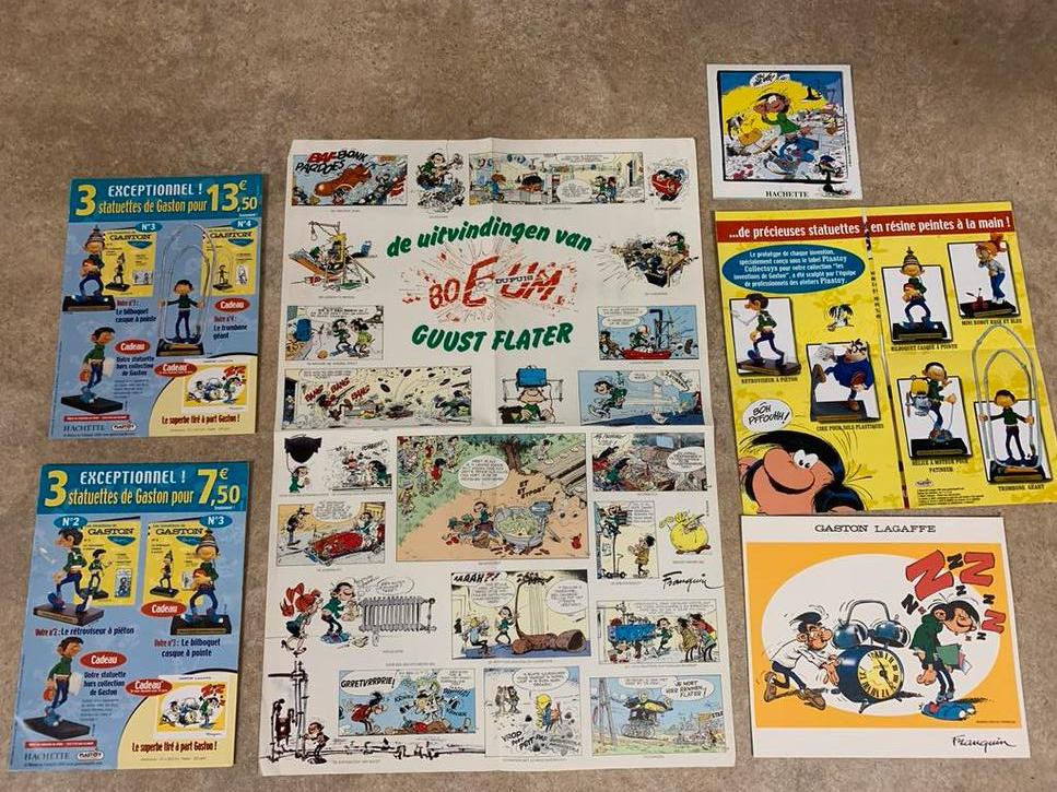 Guust Flater Gaston Poster + Zeefdruk + Promo materiaal, Meerdere stripboeken, Ophalen of Verzenden, Gelezen