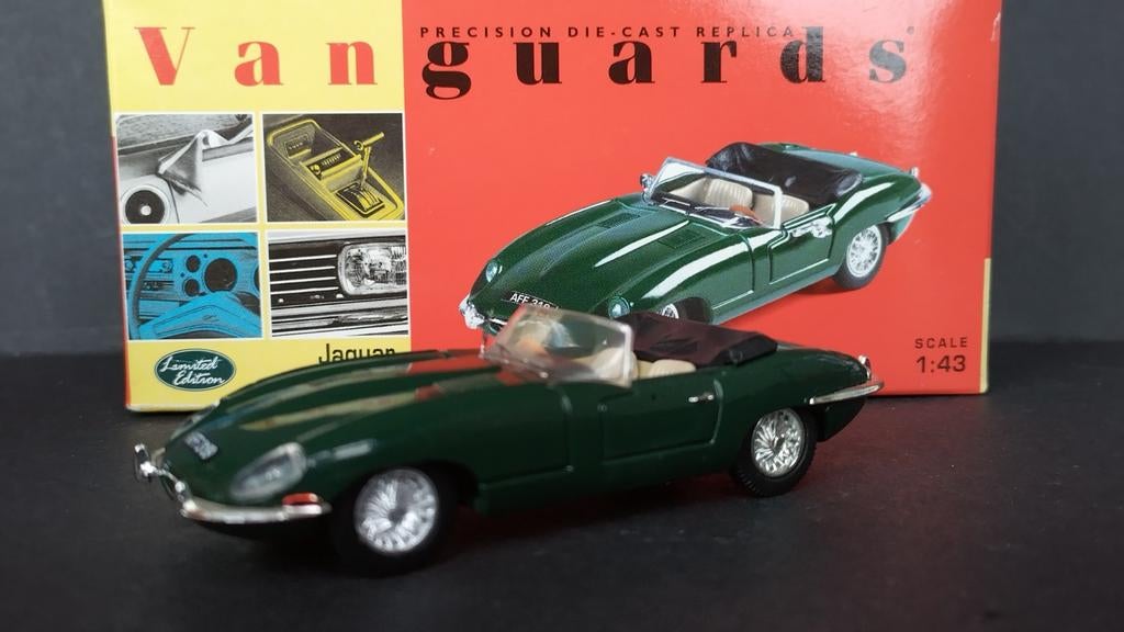 Jaguar E type 3.8 British racing green 1:43 Vanguards Pol, Auto, Nieuw, Le19 1rl Leicester uk, Corgi Vanguards ltd