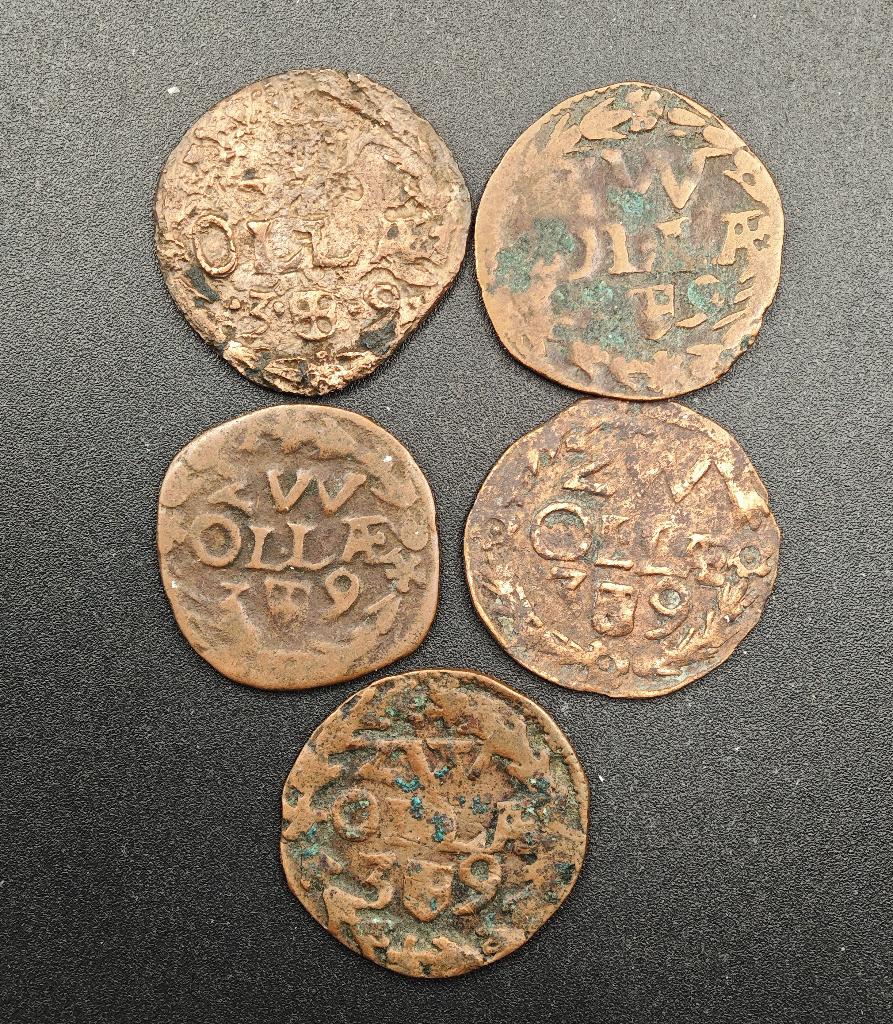 5x Duit Zwolle, Postzegels en Munten, Munten | Nederland, Ophalen of Verzenden, Vóór koninkrijk, Overige waardes, Setje