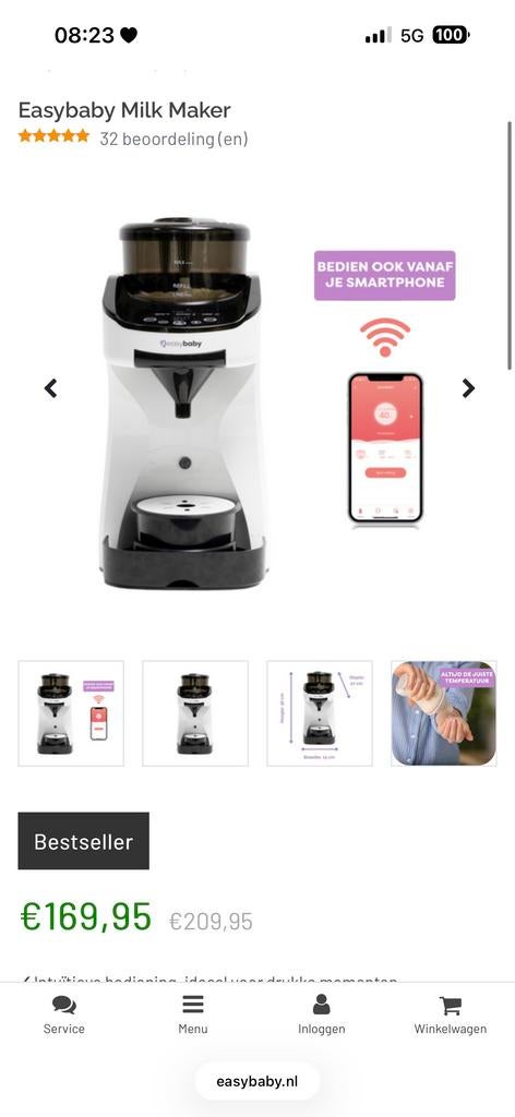 Easybaby Milk Maker - Paar keer gebruikt, Ophalen of Verzenden, Zo goed als nieuw, Flessen- of potjesverwarmer