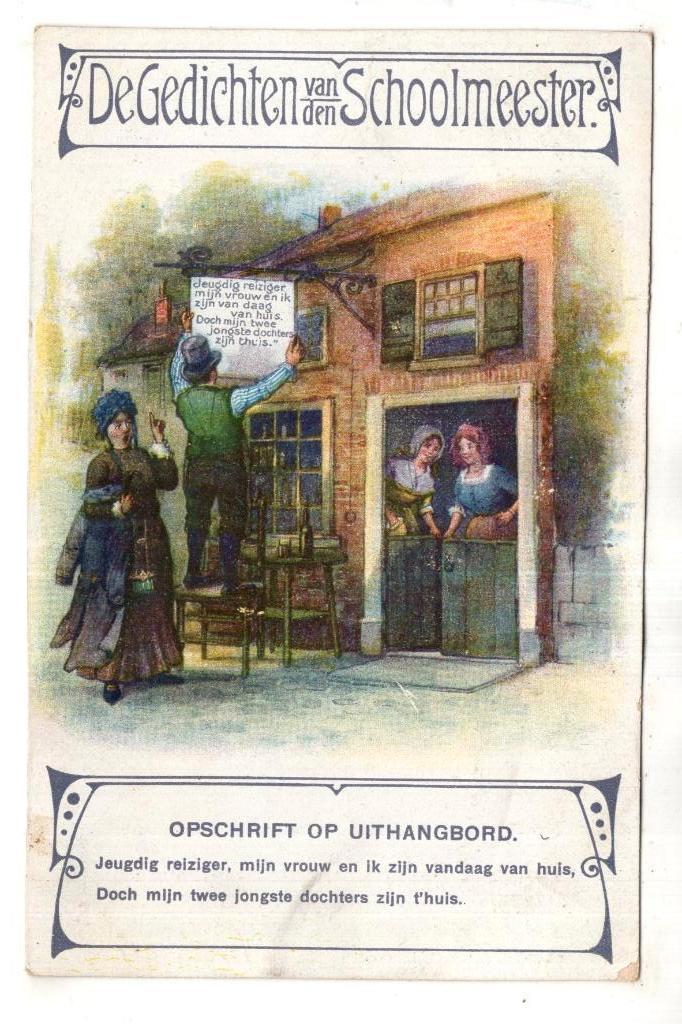 De gedichten van den Schoolmeester 2  De Tulp, Verzenden, Voor 1920, Ongelopen, Overige thema's