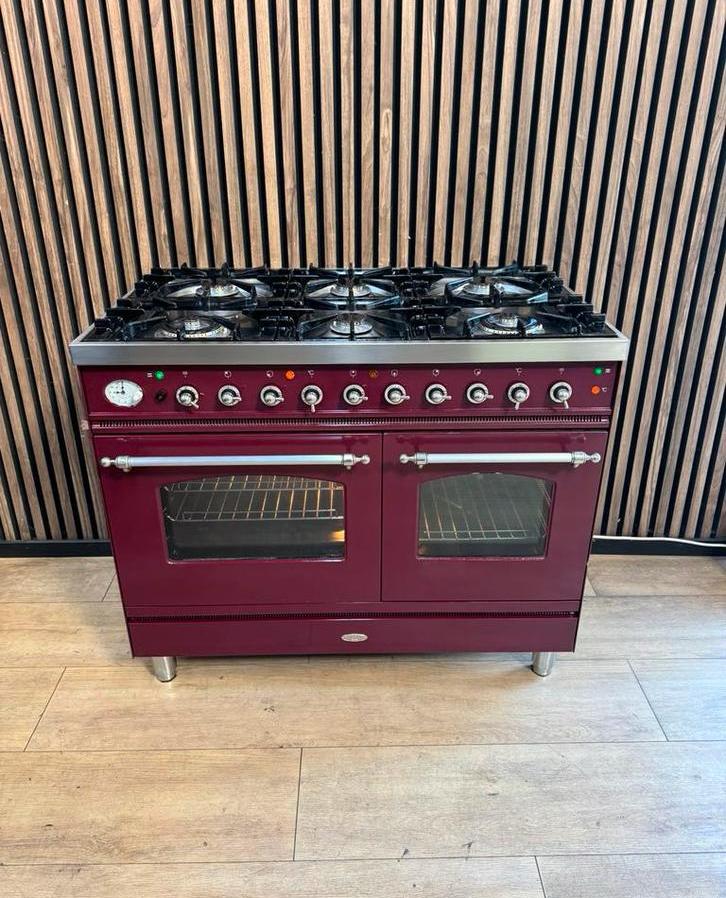 Mooie Bordeaux rode Boretti Fornuis 100 cm (Gratis bezorgen), 5258sh, Ophalen of Verzenden, Zo goed als nieuw, Energieklasse A of zuiniger