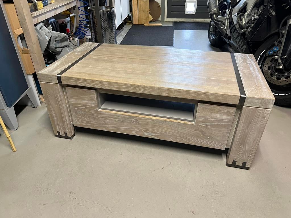 Salontafel henders en hazel whitewash, Ophalen, Gebruikt, 100 tot 150 cm, 50 tot 100 cm