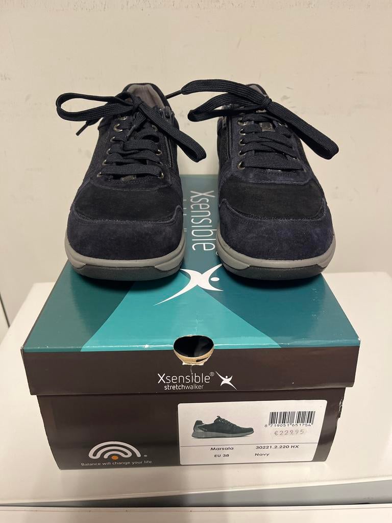 Xsensible veterschoen met profielzool maat 38, Xsensible, -, Blauw, -