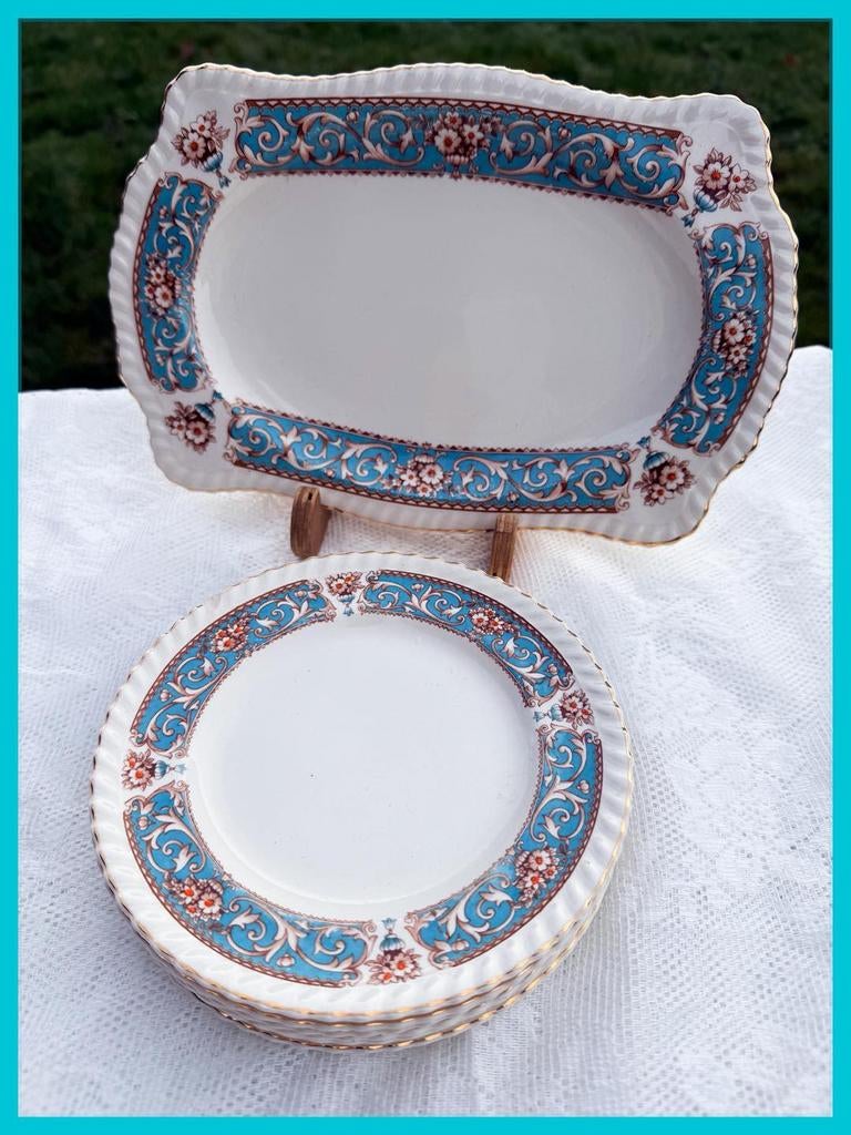 Antiek brocant Engels high tea servies gebakbordjes bordjes, Ophalen of Verzenden