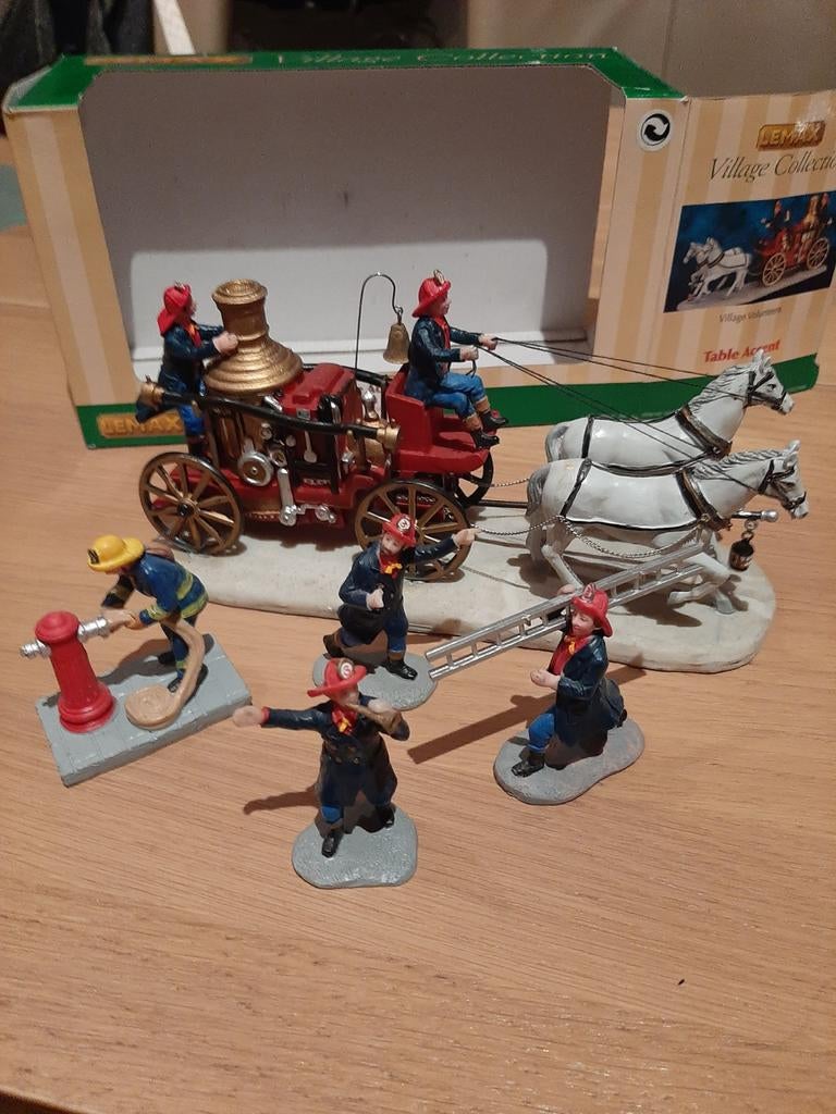 Lemax brandweer set kerstdorp miniatuur, Ophalen of Verzenden