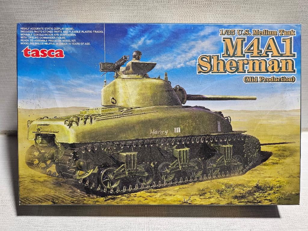 Tasca M4A1 Sherman modelbouwtank, Overige merken, Gebruikt, Tank, Groter dan 1:32