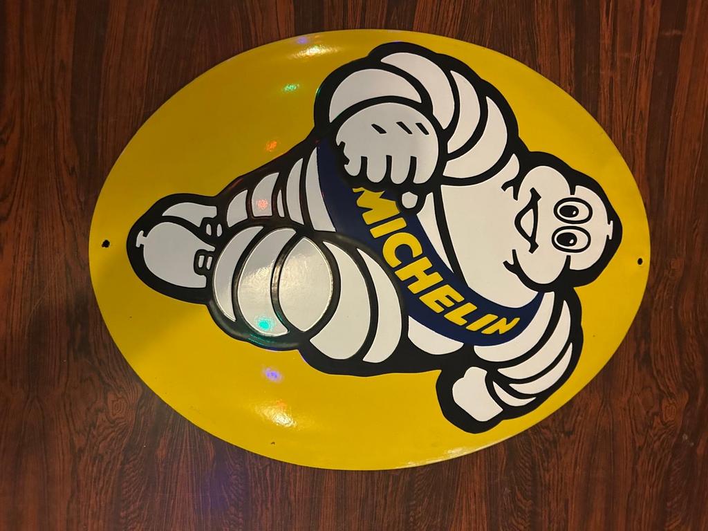 Emaille Michelin Bord - Vintage Decoratie, Ophalen of Verzenden