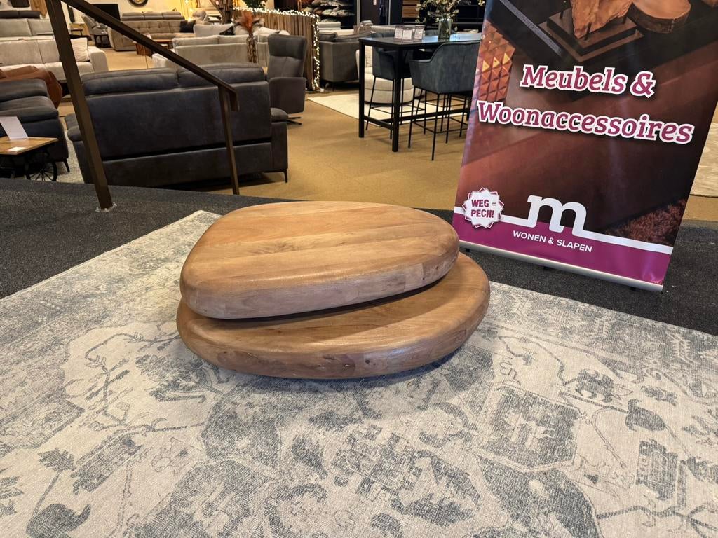 Salontafel organisch mango Bruin Direct leverbaar 35%Korting, Ophalen, 100 tot 150 cm, Nieuw, 50 tot 100 cm