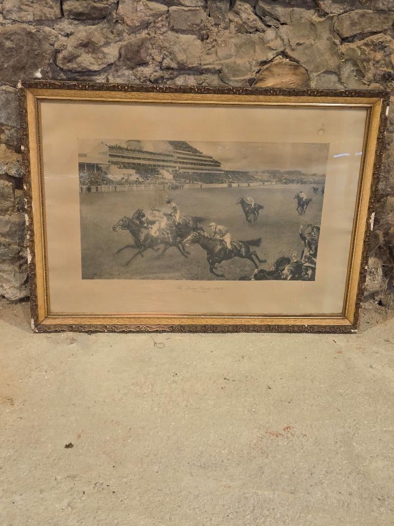 Lithografie Engelse derby begin 20e eeuw, Ophalen