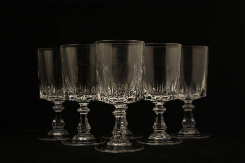 6 Cristal d Arques – Kristallen geslepen glazen – Louvre, Ophalen of Verzenden