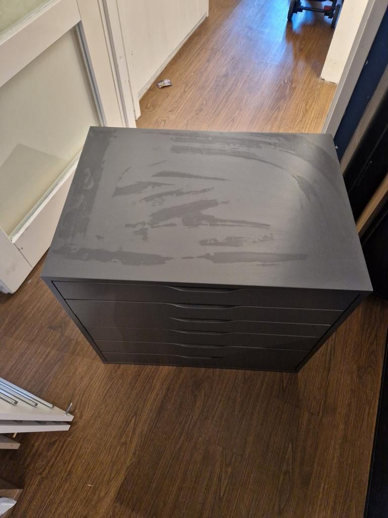 Mooie Ikea Alex ladekast - grijs antraciet, Ophalen, Overige materialen, Gebruikt, 5 laden of meer