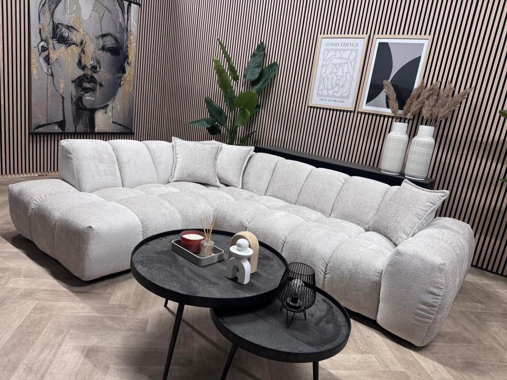 NIEUW | Japandi Modulaire Hoekbank - Beige - 280 x 213, 250 tot 300 cm, -, -, Hoekbank