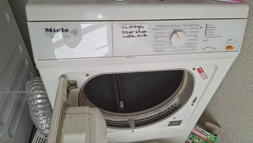 Miele T4123 SoftCare Luchtafvoerdroger - 6 kg, Witgoed en Apparatuur, Wasdrogers, Ophalen, Gebruikt, Minder dan 85 cm, Luchtafvoer