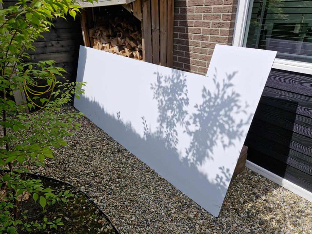 Trespa 6mm, 3050x1300mm kleur wit, Doe-het-zelf en Verbouw, Platen en Panelen, Ophalen, HPL