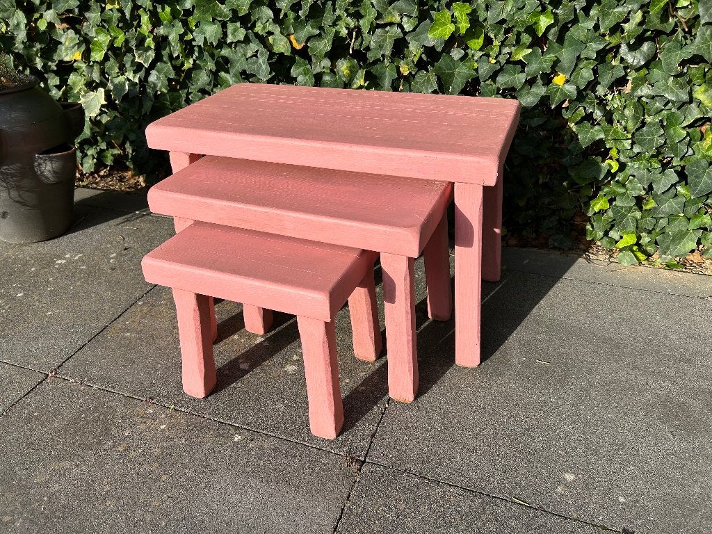 bijzettafeltjes, Huis en Inrichting, Gebruikt, 55 tot 75 cm, Rechthoekig, Hout