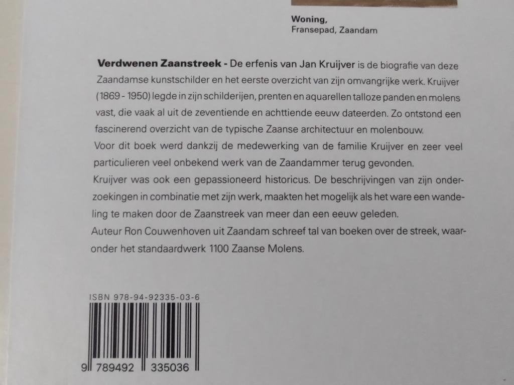 Verdwenen Zaanstreek - De erfenis van Jan Kruijver, 20e eeuw of later, Ron Couwenhoven, Ophalen of Verzenden, Zo goed als nieuw