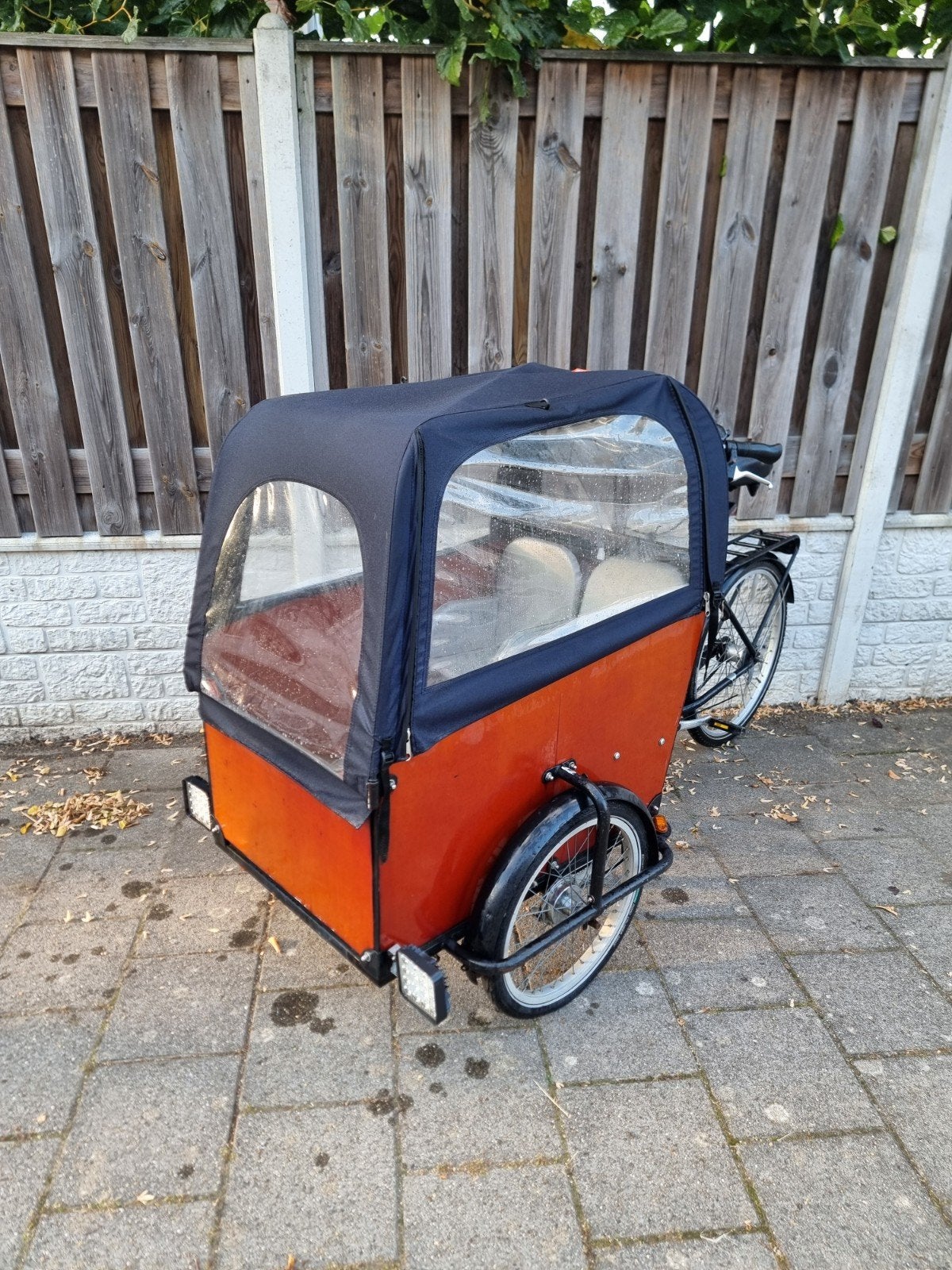 baboe bakfiets 12v verlichting, Fietsen en Brommers, Gebruikt, Huif, 2 kinderen, Trommelrem