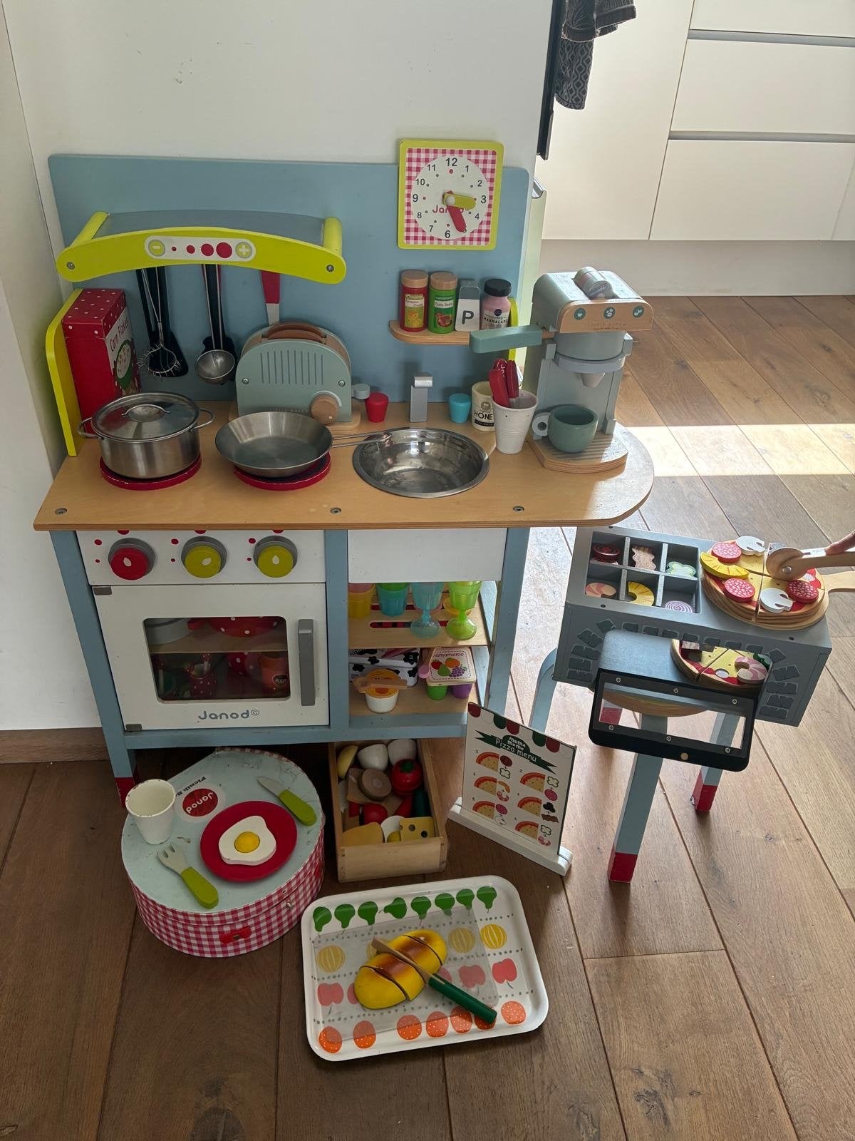 Grote speelkeuken met accessoires en pizzaoven, Ophalen, Gebruikt, Jongen of Meisje